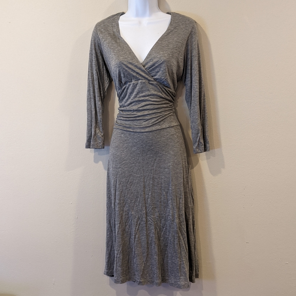 BODEN faux wrap jersey dress size 12R gray